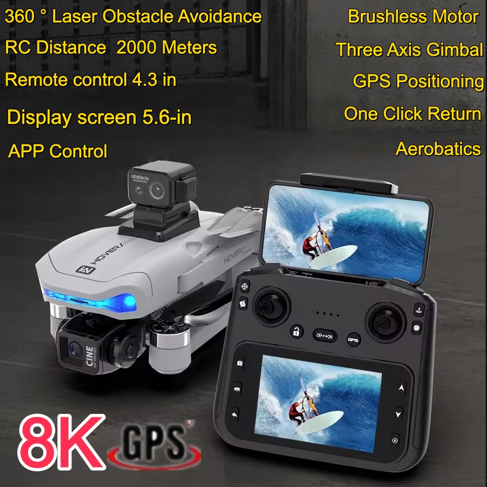 2KM Three-Axis Gimbal Drone 8K - Drone Gimbal 3 Axis recension och pris